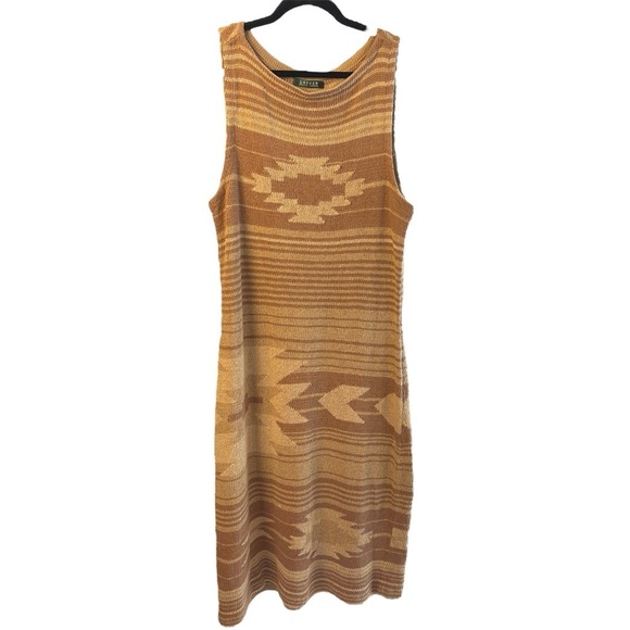 Lauren Ralph Lauren Southwestern Native American Blanket Weave, Silk Blend M/L - Picture 2 of 7